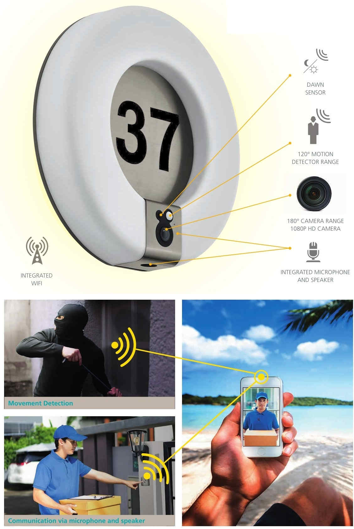 applique per esterno con telecamera sicurezza