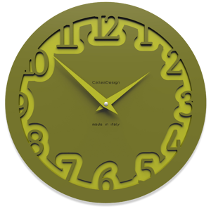 Callea design labirinto orologio moderno da parete legno colore verde oliva