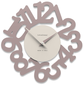 Callea design mat orologio moderno da parete legno colore grigio prugna