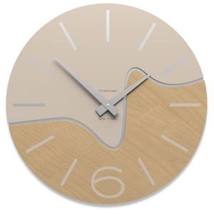Callea design oliver orologio moderno da parete legno colore sabbia