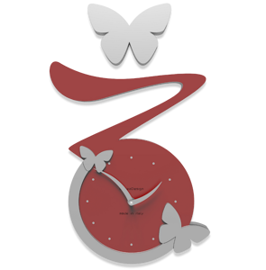 Callea butterfly orologio da parete moderno farfalle legno rosso rubino