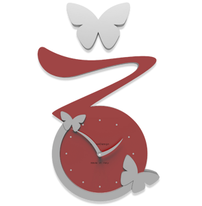 Callea butterfly orologio da parete moderno farfalle legno rosso rubino