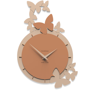 Orologio da parete farfalle legno colore abbronzato