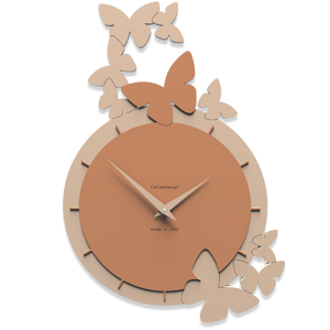 Orologio da parete farfalle legno colore abbronzato