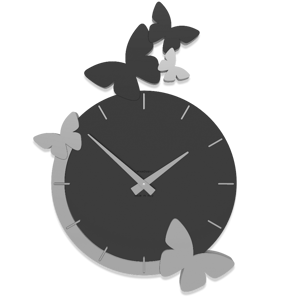 Callea design butterfly orologio moderno da parete legno colore nero grigio
