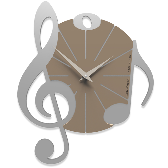 Callea design vivaldi orologio da parete musicale legno colore alluminio tortora