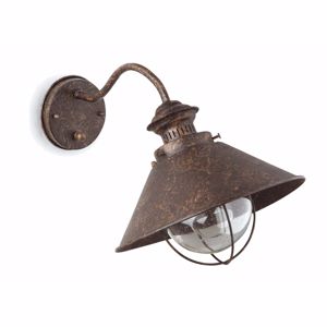 Mazzola luce applique da esterno coperto lanterna marrone