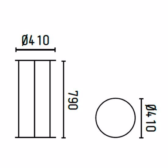 Struttura in metallo nero 79cm