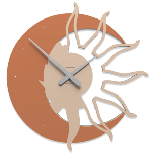 Callea design sole luna orologio 60 da parete moderno legno colore terracotta