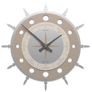 Callea design rosa dei venti orologio moderno da parete legno colore caffelatte