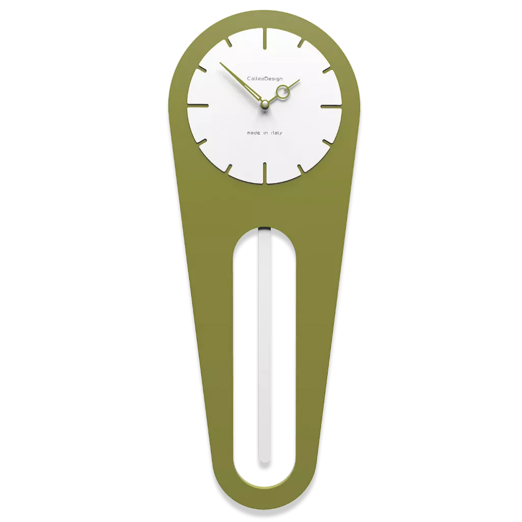 Callea design orologio moderno a pendolo da parete legno verde oliva -  11-001-54VERDOL