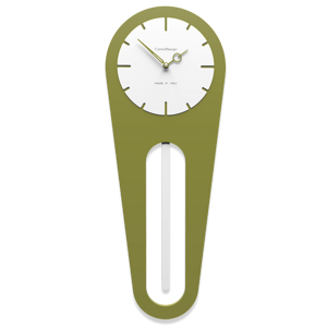 Callea design orologio moderno a pendolo da parete legno verde oliva