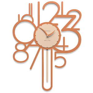 Callea design joseph orologio a pendolo moderno da parete legno colore terracotta