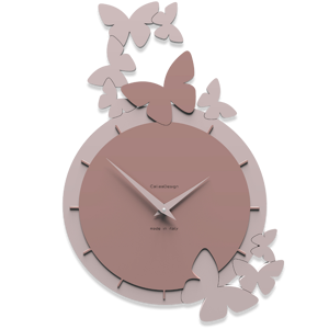 Callea design dancing butterfly orologio da parete legno colore rosa nuvola