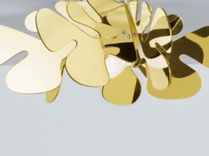 Plafoniera oro lucido design moderno materiale plastico
