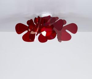 Plafoniera rosso trasparente design moderna