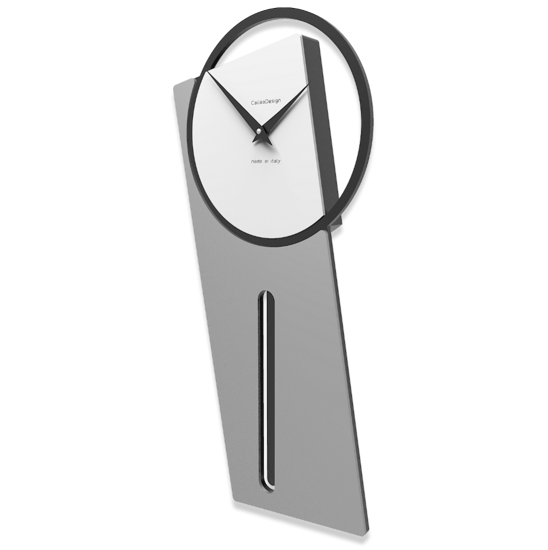 Orologio a pendolo moderno da parete callea design sherlock legno colore alluminio