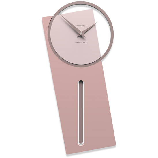 Orologio a pendolo moderno da parete callea design sherlock legno rosa antico