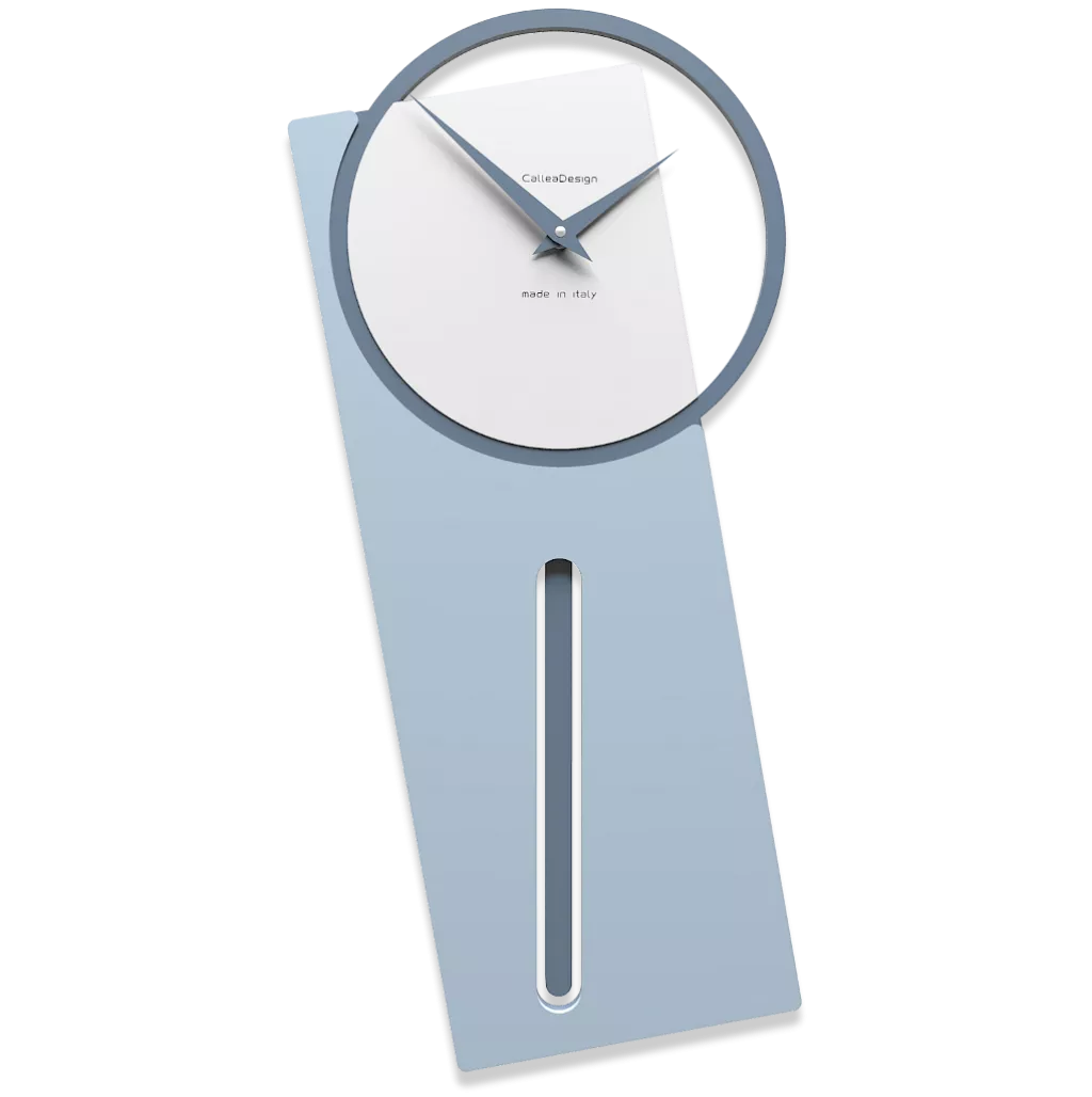 Independently minimum Historian Callea design orologio a pendolo moderno da parete sherlock legno azzurro  polvere - 11-005-41