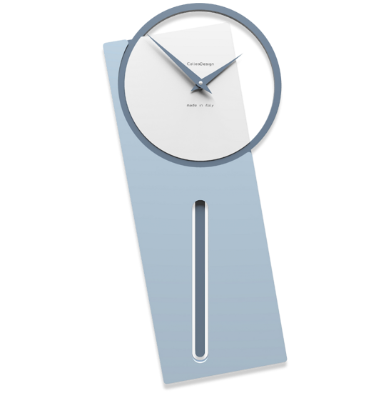 Callea design orologio a pendolo moderno da parete sherlock legno azzurro polvere