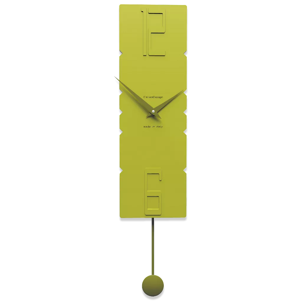 Orologio a pendolo da parete moderno callea design rock legno verde cedro -  11-006-51