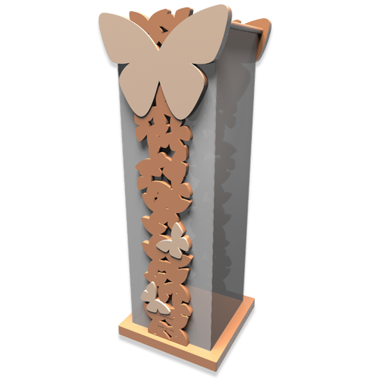 Portaombrelli moderno farfalle legno colore abbronzato callea design