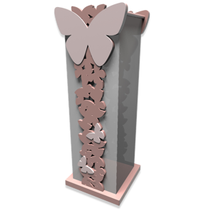Callea design portaombrelli moderno farfalle legno rosa nuvola