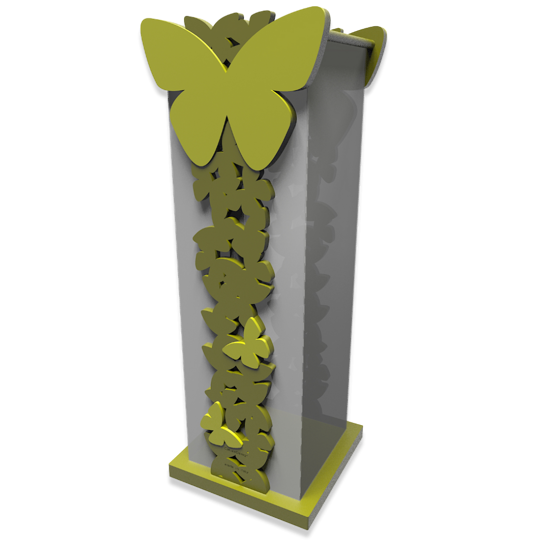 Callea design portaombrelli moderno butterfly legno colore verde oliva
