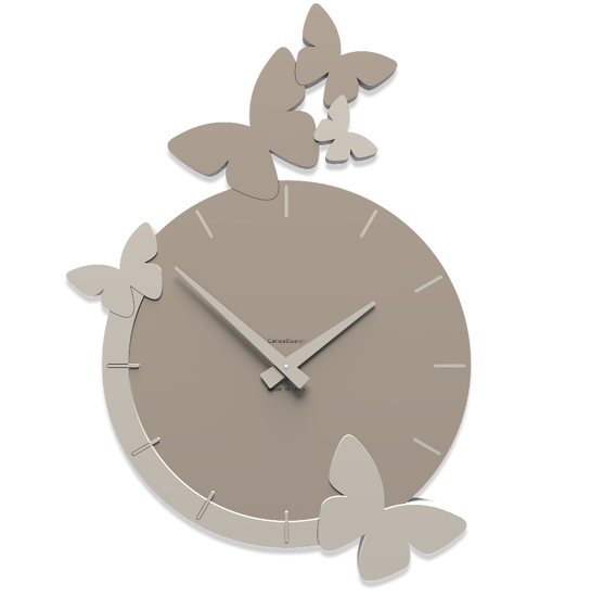 Callea design orologio moderno farfalle da parete colore tortora
