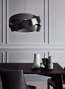 Marchetti pura lampadari  moderno 60cm 3xe27 metallo neri design
