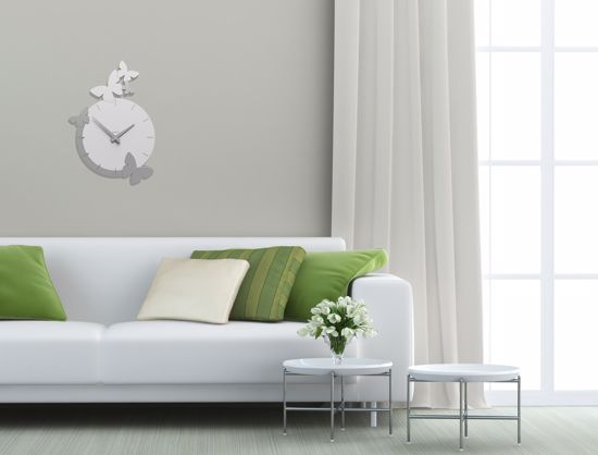 Callea design orologio moderno a parete butterfly legno colore abbronzato