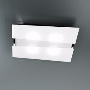 Plafoniera di vetro bianco per soggiorno moderna rettangolare toplight