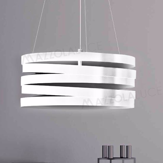 Marchetti band lampadario metallo bianco design moderno