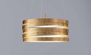 Lampadario design moderno marchetti band metallo foglia oro