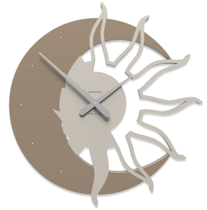 Callea design sole luna grande orologio 60 moderno da parete legno colore caffelatte