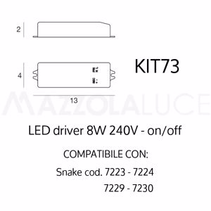 Linea light driver trasformatore 8w kit 73