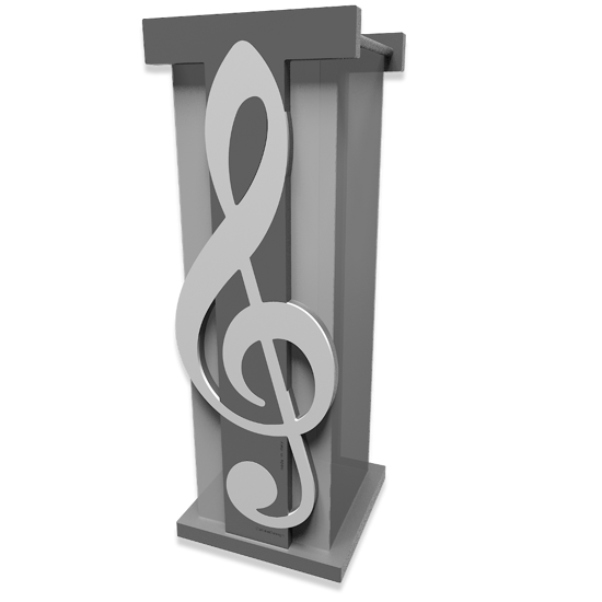 Portaombrelli moderno nota musicale legno bianco grigio