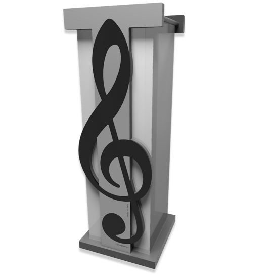 Portaombrelli moderno musicale chiave di violino legno nero grigio callea design
