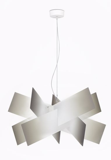 Lampadario design moderno 70cm materiale plastico grigio sfumato