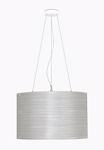 Grande lampadario cilindro 60cm bianco perla con decoro fili