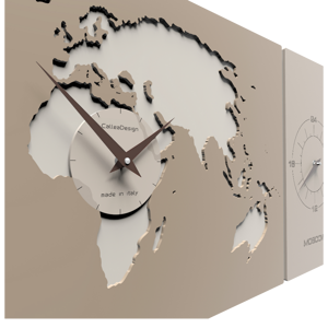 Orologio legno nero da parete fusi orari moderno callea design