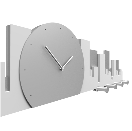 Orologio da parete moderno callea design skyline legno bianco grigio