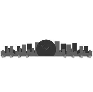 Orologio da parete moderno legno grigio quarzo callea design skyline