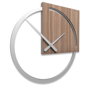 Orologio da parete moderno legno noce canaletto grigio