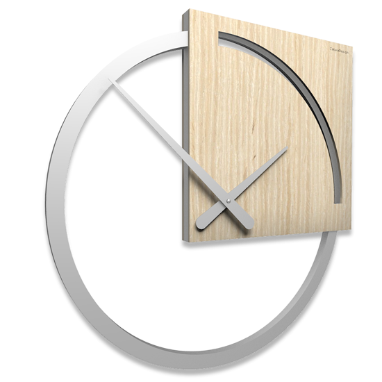 Callea design karl orologio da parete moderno legno rovere decap&eacute; grigio