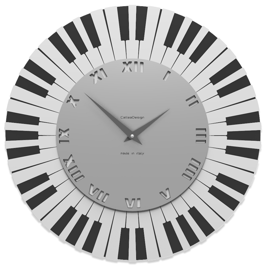 Callea design orologio da parete musicale donizzetti legno colore grigio