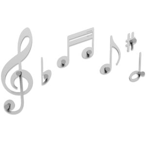 Verdi appendiabiti da parete note musicali legno bianco