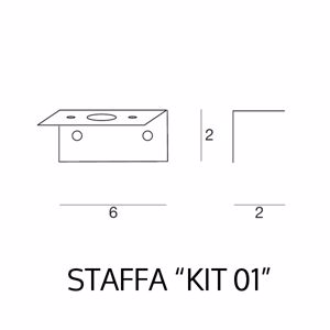 Kit 01 staffa per fissaggio lampada da parete