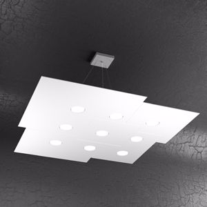 Lampadario a led 9 luci toplight plate design moderno bianco per uffici