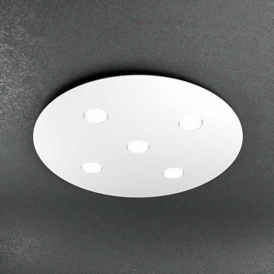 Plafoniera led  bianca rotonda per soggiorno salotto toplight cloud